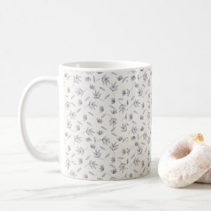 Düsteres viktorianisches botanisches Blumenmuster Kaffeetasse