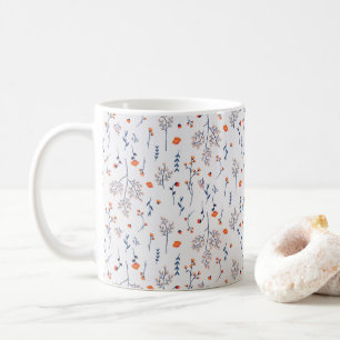 Düsteres viktorianisches botanisches Blumenmuster Kaffeetasse