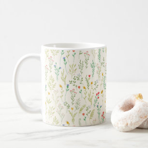 Düsteres, viktorianisches botanisches Blumenmuster Kaffeetasse