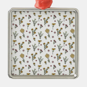 Düsteres, viktorianisches botanisches Blumenmuster Ornament Aus Metall