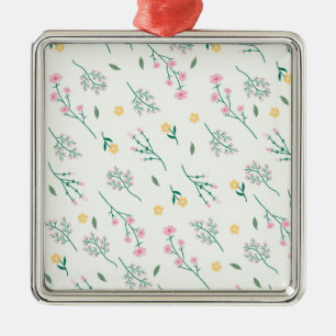 Düsteres, viktorianisches botanisches Blumenmuster Ornament Aus Metall