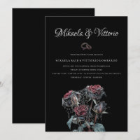 Düsterrote Rosen mit Spinnweben Gothic Hochzeit