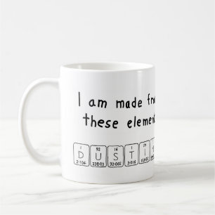 Dustin Namen-Tasse periodischer Tabelle Kaffeetasse