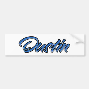 Dustin Nom Bleu Autocollant Autocollant