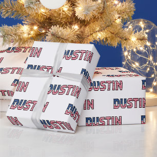 Dustin prénom nom USA US papier cadeau papier