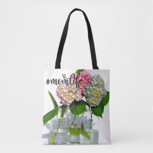 Dustrosa, blau-gelb-grüne Hydrangeas Tasche