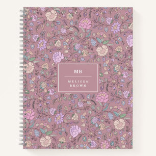 Dustrosa Lila Beige Whimsikfarbene Blüte Notizbuch