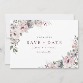 Dustrosa rustikale boho blumenartig Save the Date