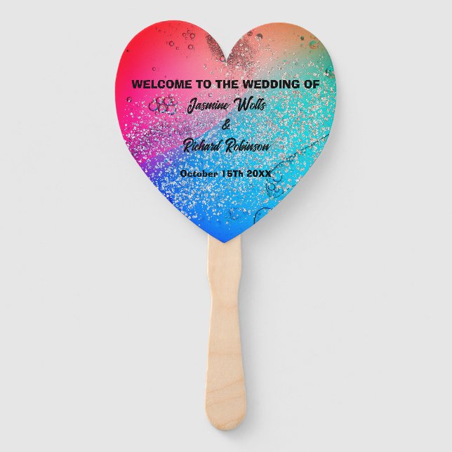 Dusty Abstrakt Black Script Wedding Fächer (Vorderseite)