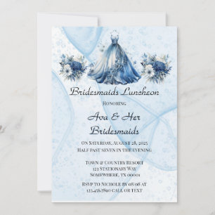 Dusty Alcohol Ink Dress Bridesmaids Luncheon Einladung