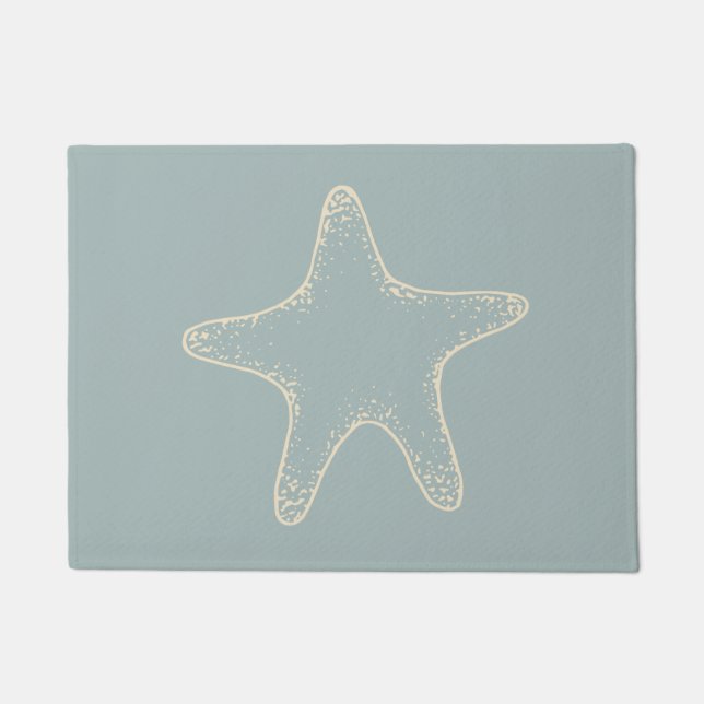 Dusty Aqua Starfish Doormat Fußmatte (Vorderseite)
