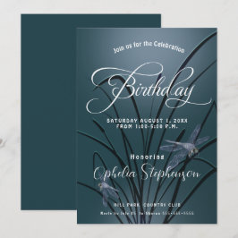 Dusty Aquamarin Dragonfly Geburtstag Einladung