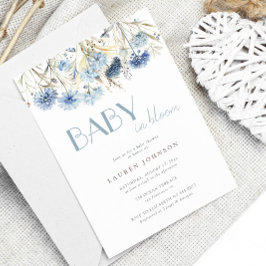 DUSTY Baby in Bloom Blue Beige Babydusche Einladung