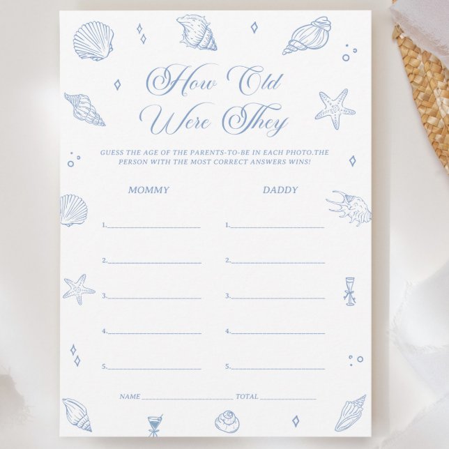 Dusty Beach Baby shower Devine La Carte De Jeu Age (Créateur téléchargé)