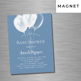 Dusty blauen Ballons Junge luxuriöse Babydusche Magneteinladung