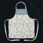 Dusty blauen botanischen eleganten modernen Famili Schürze<br><div class="desc">Weiche grüne,  staubige blau,  schwarz,  braun grün und grau elegante moderne Blätter eucalyptus wasserfarbe botanische natürliche Weihnachtsgeschenk personalisierte Schürze Design. Einfaches,  sauberes und minimales Design.</div>