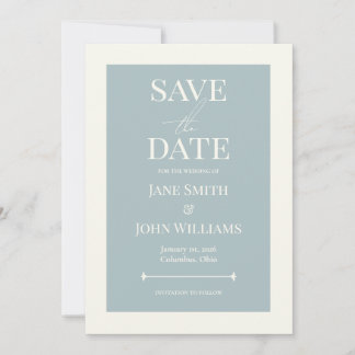 Dusty Blue 5x7 Enregistrer la date Invitation