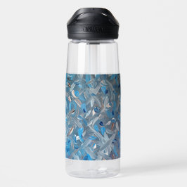 Dusty Blue Abstrakt Water Flasche