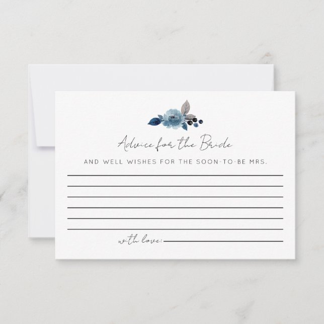 Dusty Blue Advice für die Bride Cards RSVP Karte (Vorderseite)