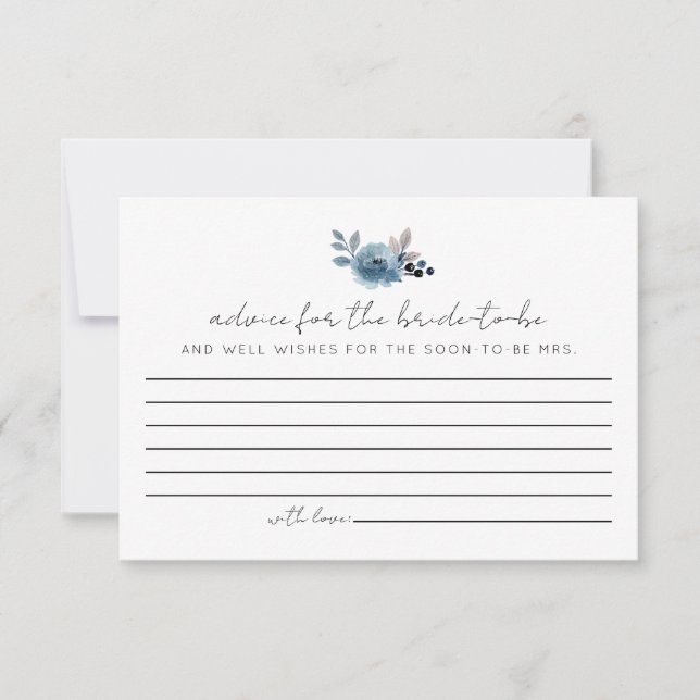 Dusty Blue Advice für die Bride Cards RSVP Karte (Vorderseite)
