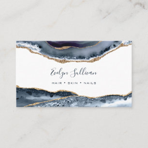 Dusty Blue Agate Business Card Visitenkarte
