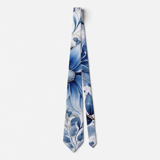 Dusty Blue Alcohol Bride & Groom Wedding Krawatte (Vorderseite)