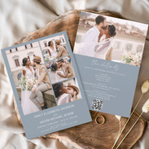 Dusty Blue All in one QR Code Foto Wedding