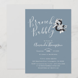 Dusty Blue Ampersand Elegantes Brautparty Einladung