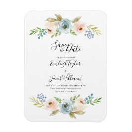 Dusty Blue and Blush Wedding Save the Date Magnet
