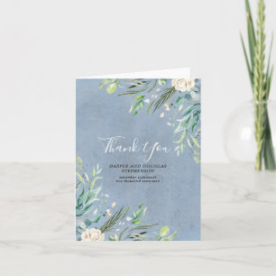 Dusty Blue and Greenerity Wedding Vielen Dank Dankeskarte