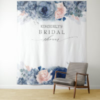 Dusty Blue and Pink Floral Bridal / Baby Dusche