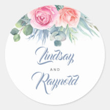 Dusty Blue and Pink Floral Wedding Siegel