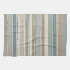Dusty Blue Aquamarin Sage Beige Streifen Geschirrtuch