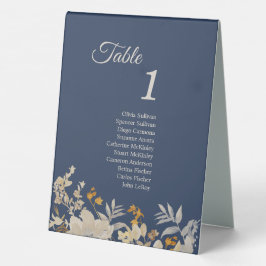 Dusty Blue Autumn Boho Table Zelt Unterschreiben m Tischaufsteller