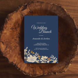 Dusty Blue Autumn Boho Wedding Brunch Einladung