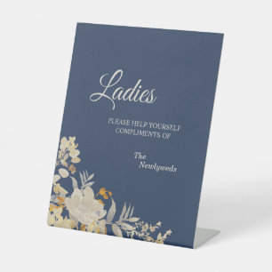 Dusty Blue Autumn Boho Wedding Ladys Badezimmer Sockelschild