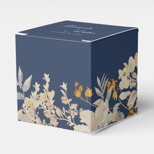 Dusty Blue Autumn Boho Wedding Square Gevor Box Geschenkschachtel (Vorderseite)