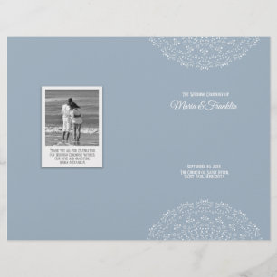 Dusty Blue avec blanc mandal programme de mariage 
