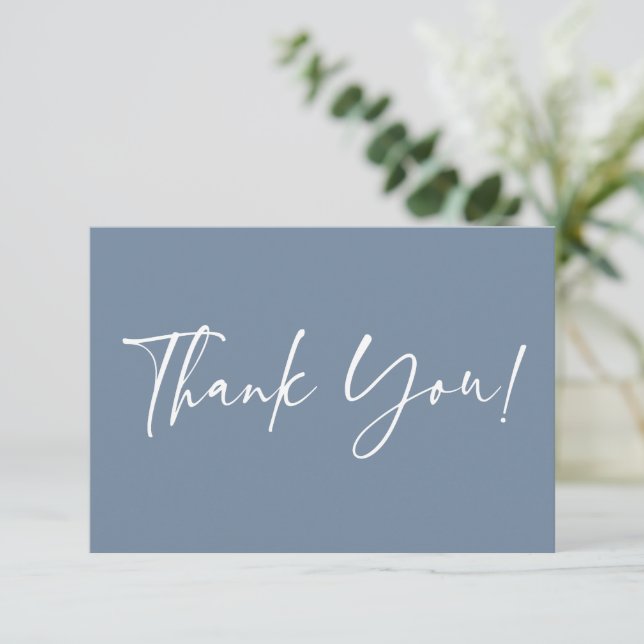 Dusty Blue Baby Dusche danke Note Card Mitteilungskarte (Stehend Vorderseite)