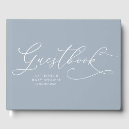 Dusty Blue Baby Dusche Gästebuch