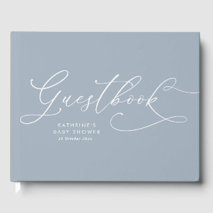 Dusty Blue Baby Dusche Gästebuch