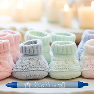 Dusty Blue Baby Shower Chic Personalisiert Kugelschreiber