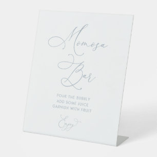 Dusty Blue Baby Shower Momosa Bar Sockelschild