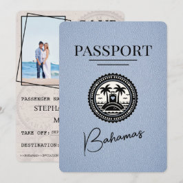 Dusty Blue Bahamas Passport Save the Date