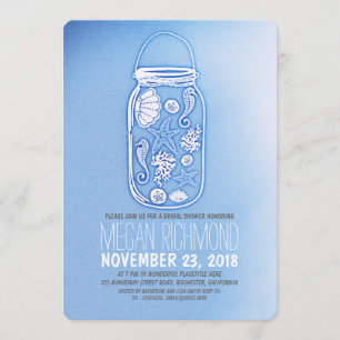 Dusty Blue Beach Bridal Einladungen
