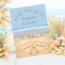 Dusty Blue Beach Hochzeit 2 Herzen im Sand