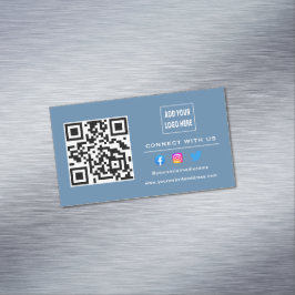 Dusty Blue befolgen Sie die Prüfung, um mit dem QR Magnetische Visitenkarte