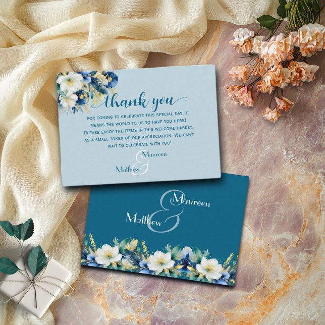 Dusty Blue Begrüßungsbeutel & Basket-Platzkarte Begleitkarte (Von Creator hochgeladen)