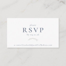 Dusty Blue Berries and Blätter Wedding RSVP Card Begleitkarte