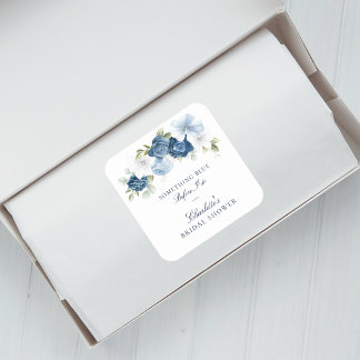 Dusty Blue bevor ich florales Brautparty mache Quadratischer Aufkleber